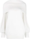 Givenchy Ribbed-collar Fitted Sweater In White