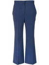 Fendi Cropped Cady Trousers In Blue