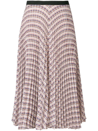 Derek Lam Geometric Pleated Skirt - Multicolour