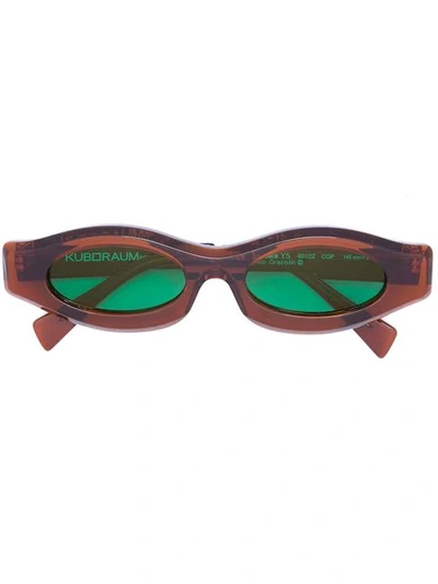 Kuboraum Oval Frame Sunglasses In Brown