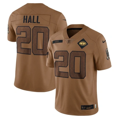 Nike Breece Hall New York Jets Salute To Service  Men's Dri-fit Nfl Limited Jersey In Brown