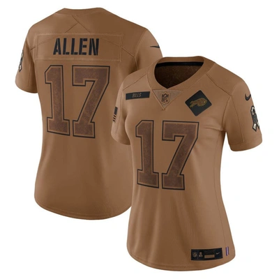 Nike Josh Allen Buffalo Bills Salute To Service  Women's Dri-fit Nfl Limited Jersey In Brown