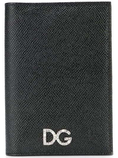Dolce & Gabbana Foldover Logo Wallet In Black