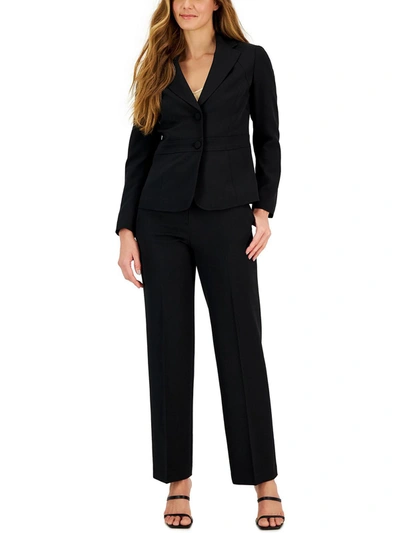 Le Suit Womens 2pc Notch Collar Pant Suit In Black