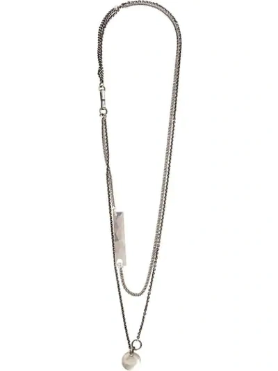 Werkstatt:münchen Long Double Chain Necklace In Metallic