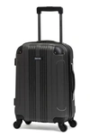 Kenneth Cole Reaction Out Of Bounds 20" Lightweight Hardside 4-wheel Spinner Carry-on Luggage In Charcoal