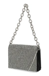 Jessica Mcclintock Crystal Embellished Shoulder Bag In Black/ Silver