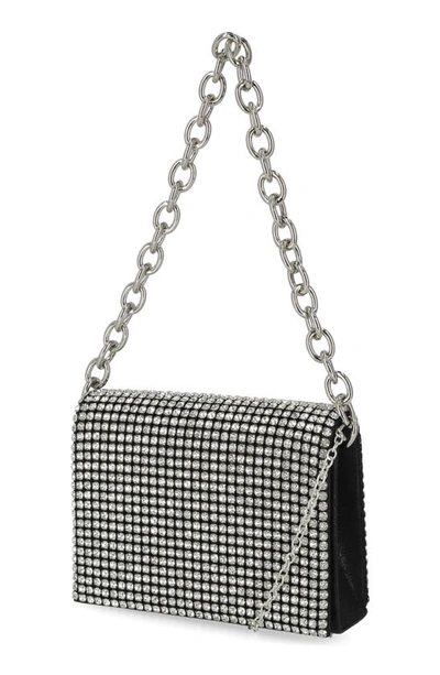 Jessica Mcclintock Crystal Embellished Shoulder Bag In Black/ Silver
