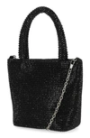 Jessica Mcclintock Crystal Embellished Chase Top Handle Mini Tote Bag In Black