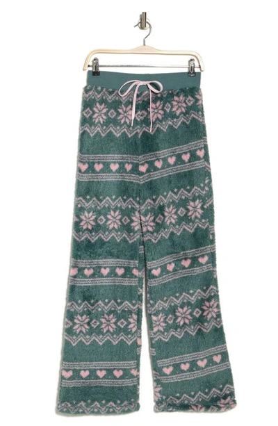 Honeydew Intimates Ice Breaker Fair Isle Faux Fur Pajama Pants In Aspen Fair Isle