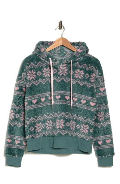 Honeydew Intimates Ice Breaker Fair Isle Fleece Hoodie In Aspen Fair Isle