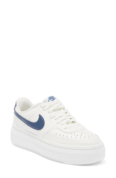 Nike Court Vision Alta Platform Sneaker In Sail/diffused Blue/sail 