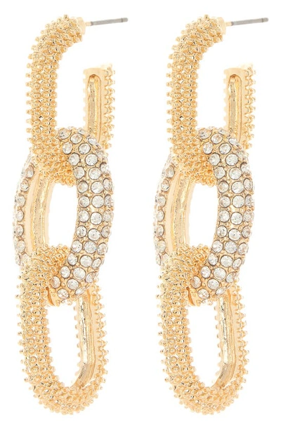 Cara Crystal Chain Link Drop Earrings In Gold