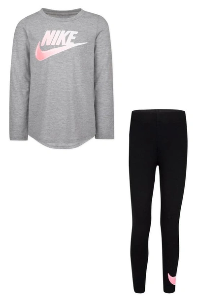 Nike Kids' Long Sleeve Top & Leggings Set In Black