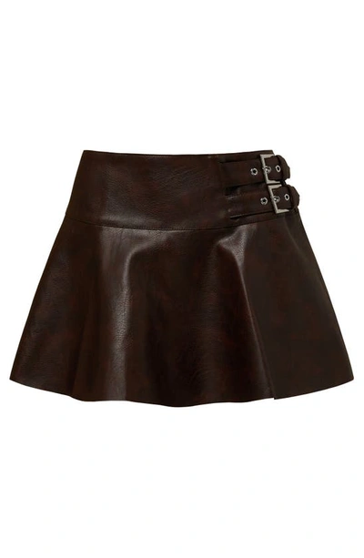 Weworewhat Buckle Mini Skort In Brown