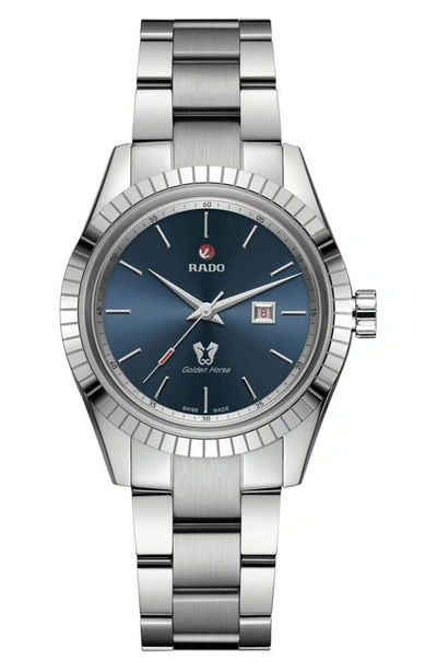 Rado Tradition Automatic Bracelet Watch, 35mm In Silver/ Blue