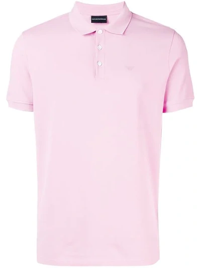 Emporio Armani Short Sleeve Polo Shirt In Pink
