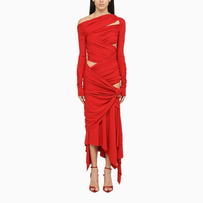 Attico Red Draped Dress