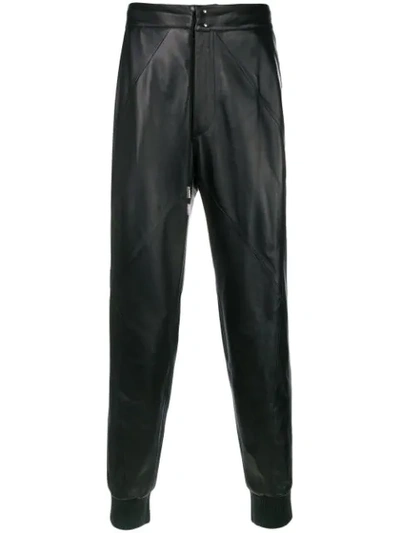 Alexander Mcqueen Lambskin Leather Trousers In Black