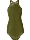 Rick Owens Curved Hem Tank Top In Green