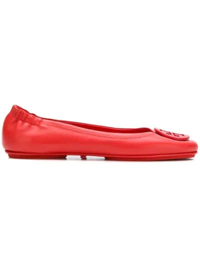 Tory Burch Minnie Travel Ballet Flats In Red