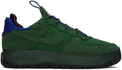 Nike Green & Blue Air Force 1 Wild Sneakers In Fir/fir/earth/deep Royal Blue/campfire