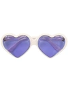Gucci Jeweled Heart Shape Sunglasses In White