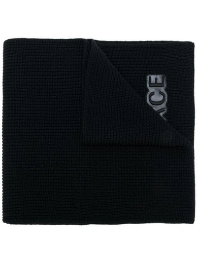 Versace Elongated Wide Scarf In Black