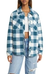Thread & Supply Bufflalo Check Shacket In Mallard Blue