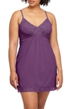 Montelle Intimates Lace Bust Support Chemise In Pinot