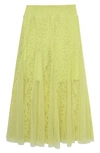 Truce Kids' Maxi Lace Skirt With Bike Shorts In Lime