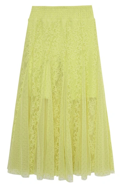 Shop Truce Kids' Maxi Lace Skirt With Bike Shorts In Lime