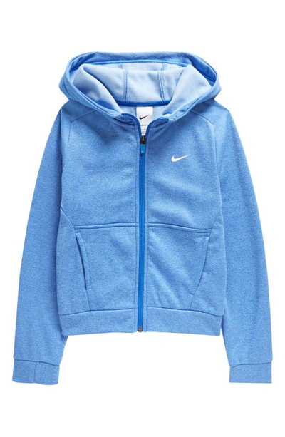 Nike Kids' Full Zip Hoodie In Game Royal/ Polar/ White