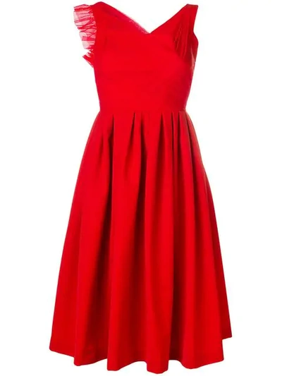 Preen By Thornton Bregazzi Una Ted Flared Dress In Red