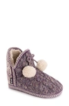 Muk Luks Amira Indoor/outdoor Slipper In Oatmeal/ Purple