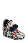 Muk Luks Amira Indoor/outdoor Slipper In Vanilla/ Navy