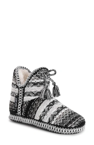 Muk Luks Amira Indoor/outdoor Slipper In Black/ White