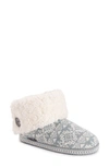 Muk Luks Melinda Faux Fur Indoor/outdoor Slipper Bootie In Blue