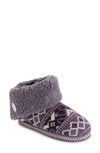 Muk Luks Melinda Faux Fur Indoor/outdoor Slipper Bootie In Amethyst