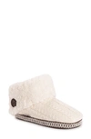 Muk Luks Melinda Faux Fur Indoor/outdoor Slipper Bootie In Vanilla