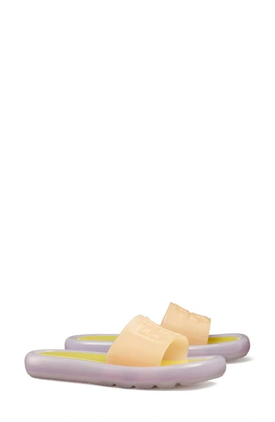 Tory Burch Bubble Jelly Slide Sandal In Peach / Citron