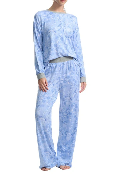 Splendid Print Long Sleeve Pajamas In Dotted Multi Floral