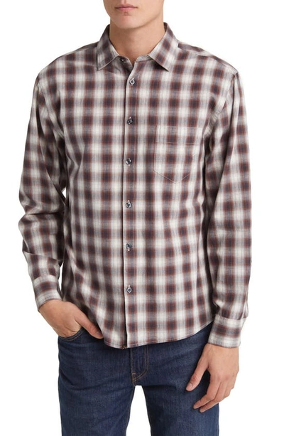 Billy Reid Tuscumbia Shadow Plaid Regular Fit Cotton Button-up Shirt In Natural/brown Multi