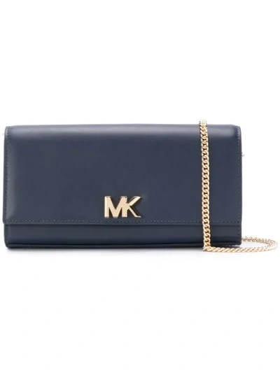 Michael Michael Kors Mott Chain Wallet In Blue