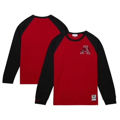 Mitchell & Ness Cardinal Arkansas Razorbacks Legendary Slub Raglan Long Sleeve T-shirt