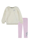 Nike Babies' Sparkle Fleece Sweatshirt & Leggings Set In Pink Foam