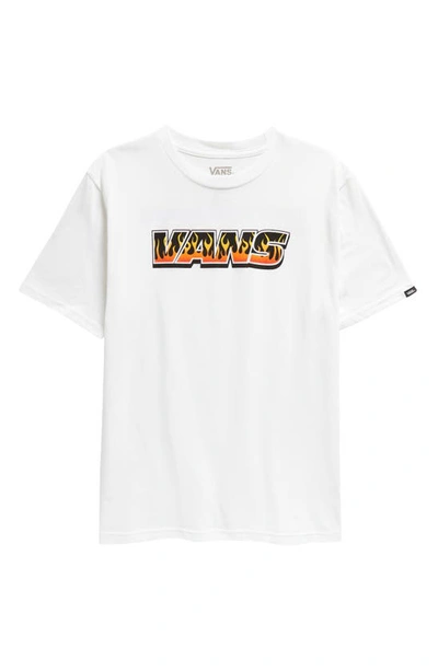Vans Kids' Up In Flames Graphic T-shirt In White