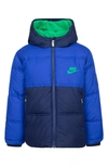 Nike Colorblock Puffer Little Kids Jacket In Blue