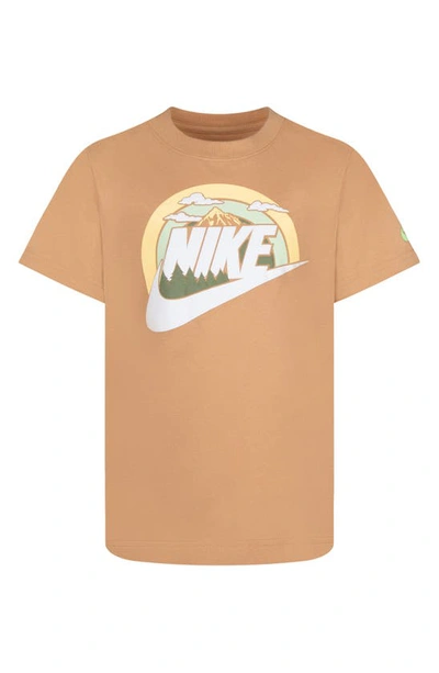 Nike Kids' Little Boys Wilderness Futura Short Sleeve T-shirt In Amber Brown