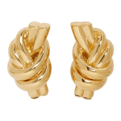 Jw Anderson Knotted Earrings In Metallic Gold